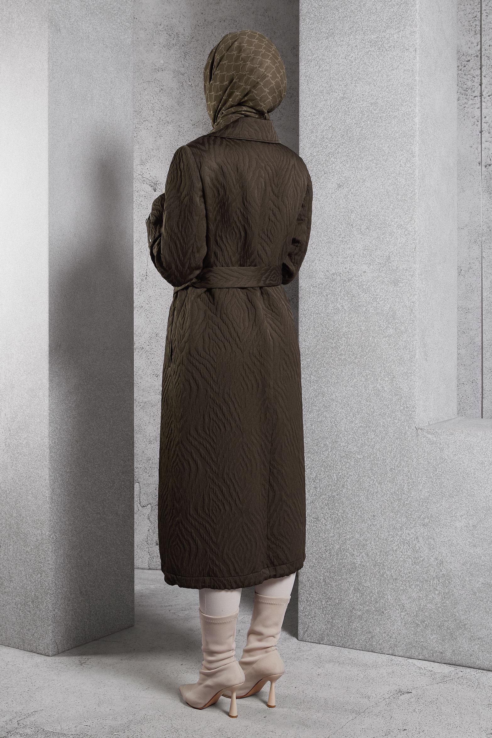 Vêtements hijab BRUN TRENCH-COAT CEINTURÉ 10926