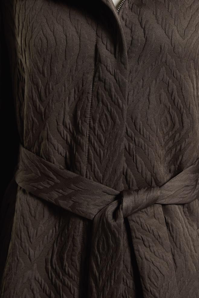 Vêtements hijab BRUN TRENCH-COAT CEINTURÉ 10926 - ALVİNA