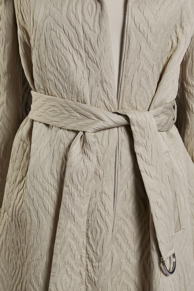 Vêtements hijab BEIGE TRENCH-COAT CEINTURÉ 10926 - ALVİNA