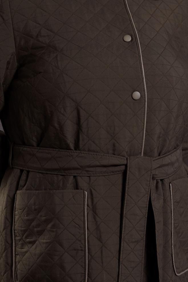 Vêtements hijab BRUN TRENCH-COAT MATELASSÉ CEINTURÉ 10927 - ALVİNA