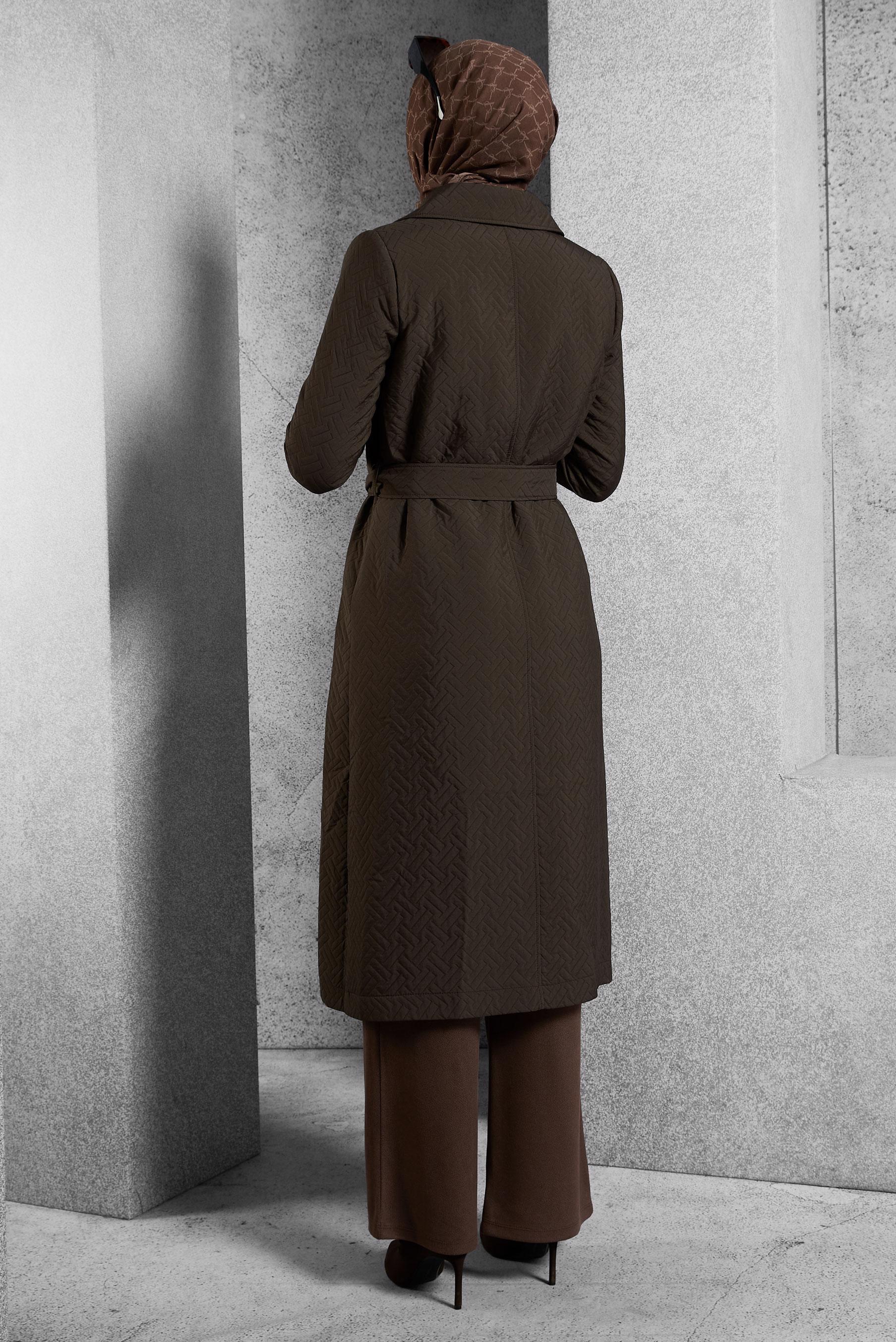 Vêtements hijab BRUN TRENCH-COAT CEINTURÉ 10928