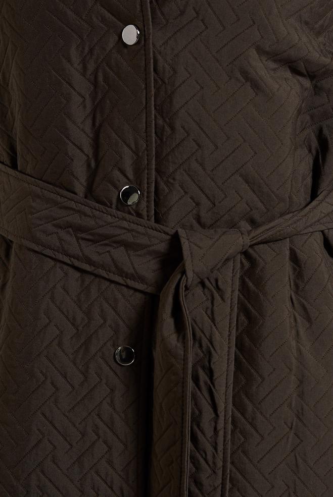 Vêtements hijab BRUN TRENCH-COAT CEINTURÉ 10928 - ALVİNA