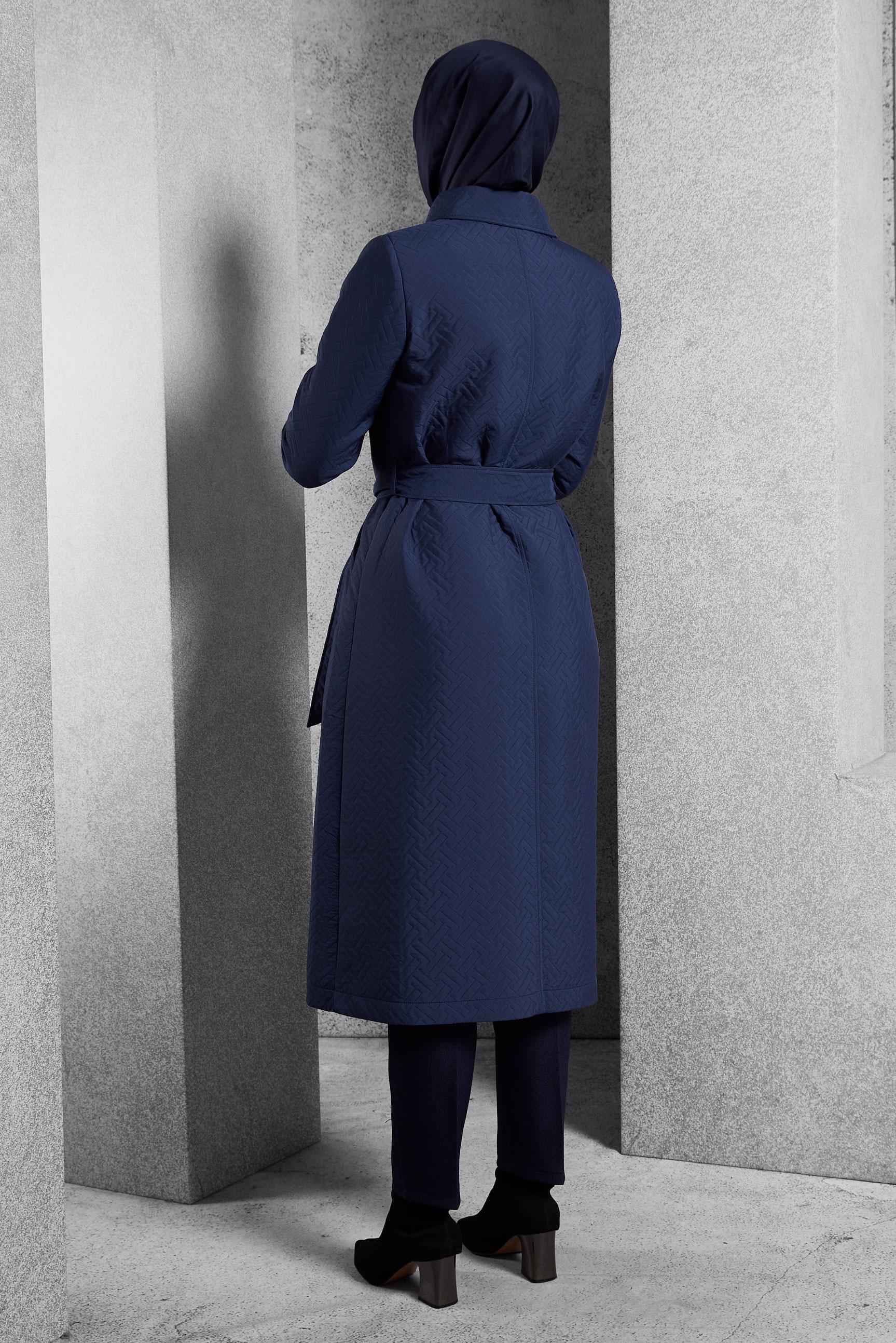 Vêtements hijab BLEU MARINE TRENCH-COAT CEINTURÉ 10928