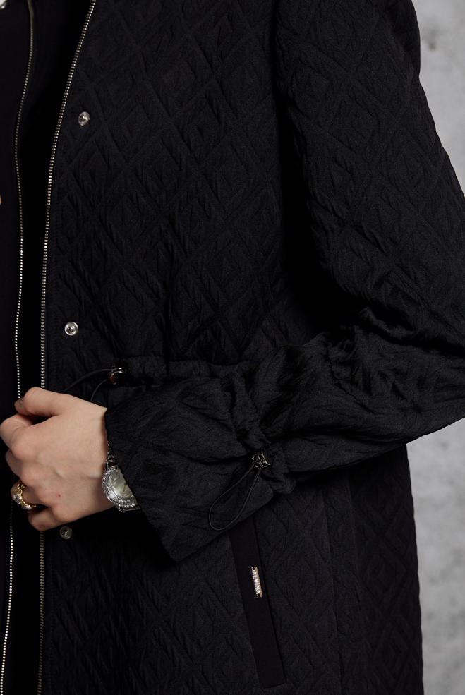 Vêtements hijab NOIR TRENCH-COAT MATELASSÉ 10929 - ALVİNA