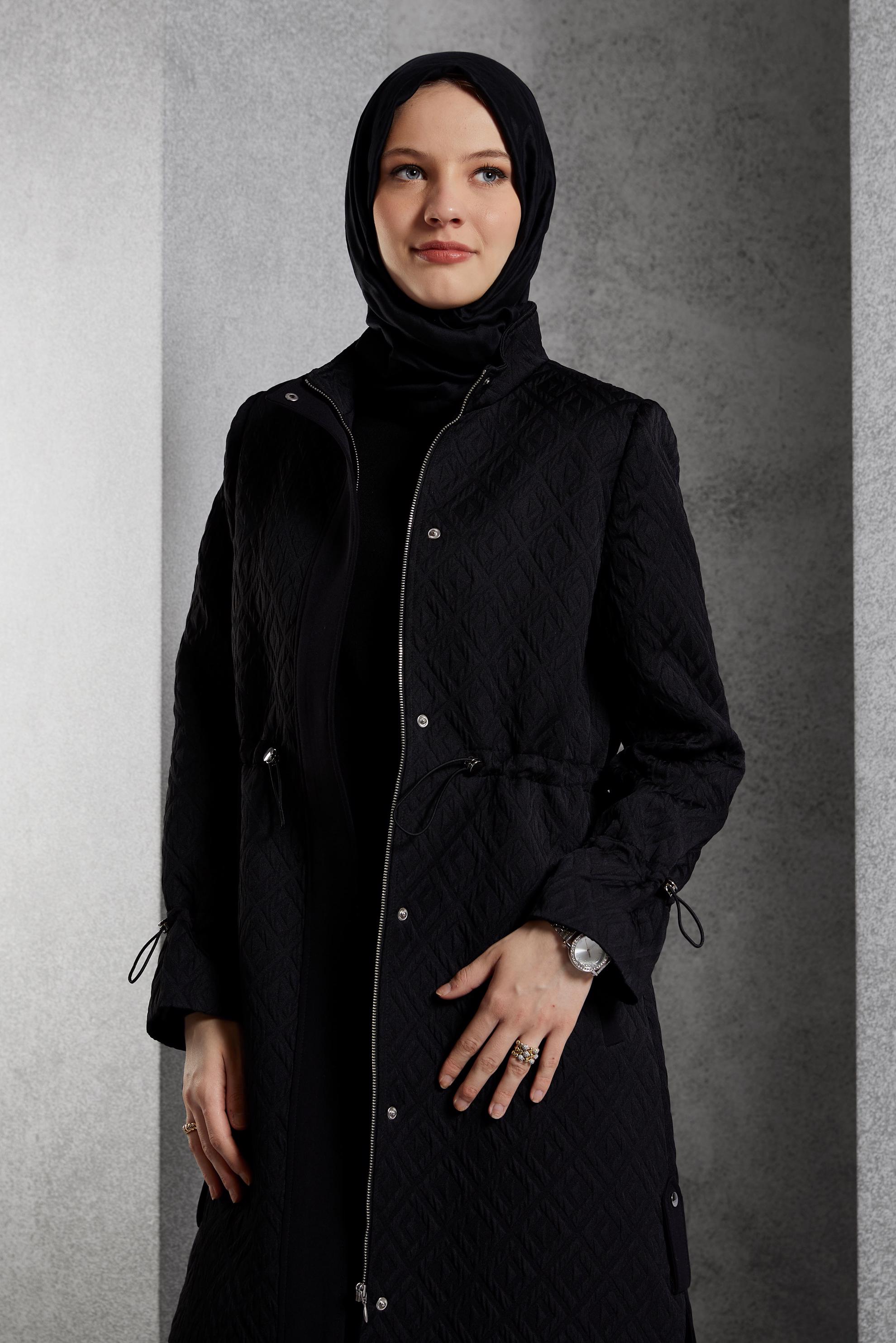 Vêtements hijab NOIR TRENCH-COAT MATELASSÉ 10929