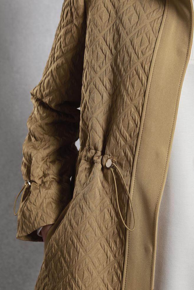 Vêtements hijab BRUN TRENCH-COAT MATELASSÉ 10929 - ALVİNA