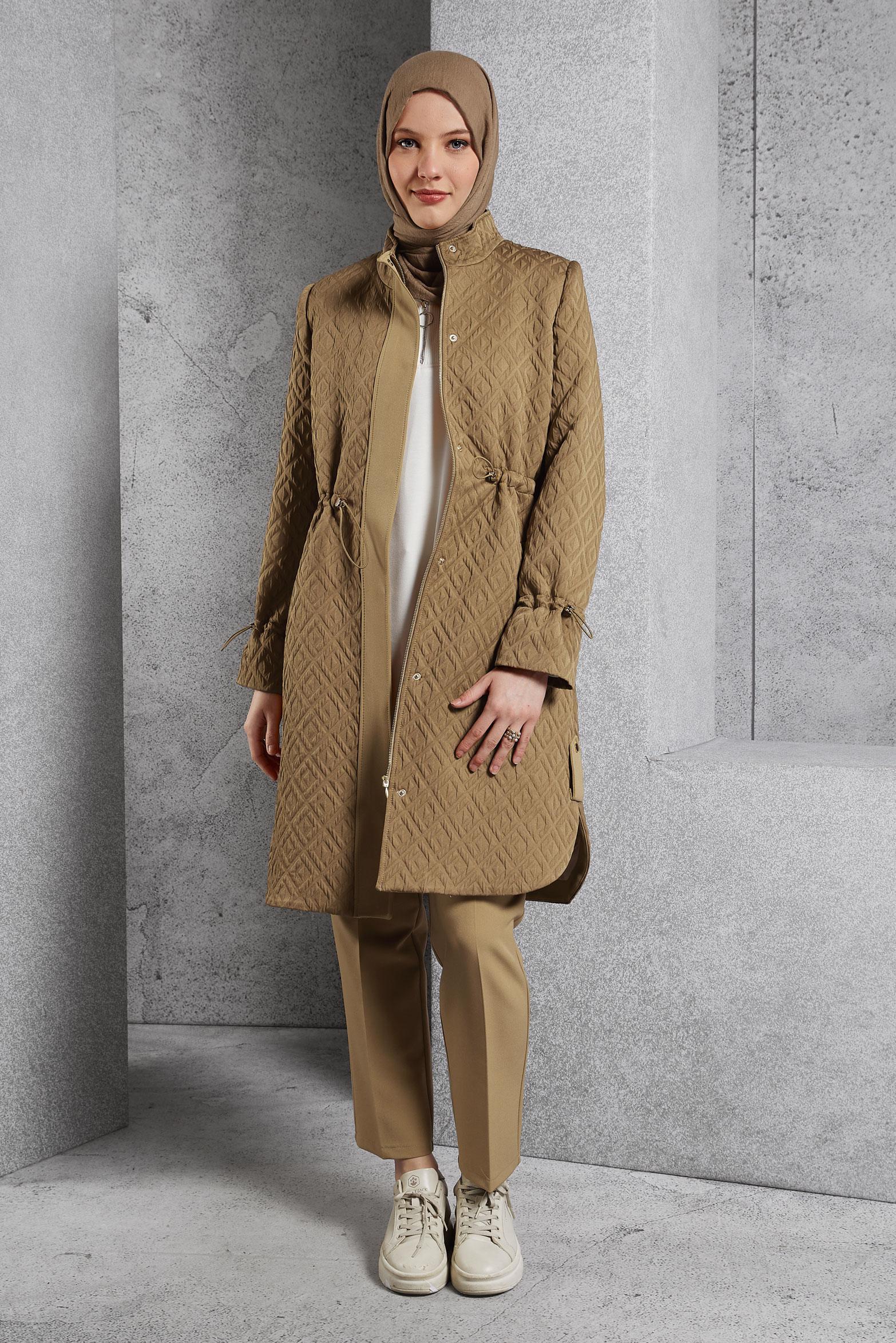 Vêtements hijab BRUN TRENCH-COAT MATELASSÉ 10929