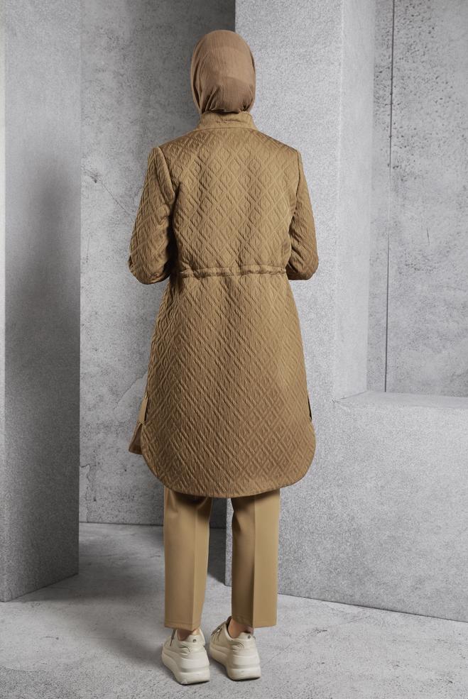 Vêtements hijab BRUN TRENCH-COAT MATELASSÉ 10929 - ALVİNA