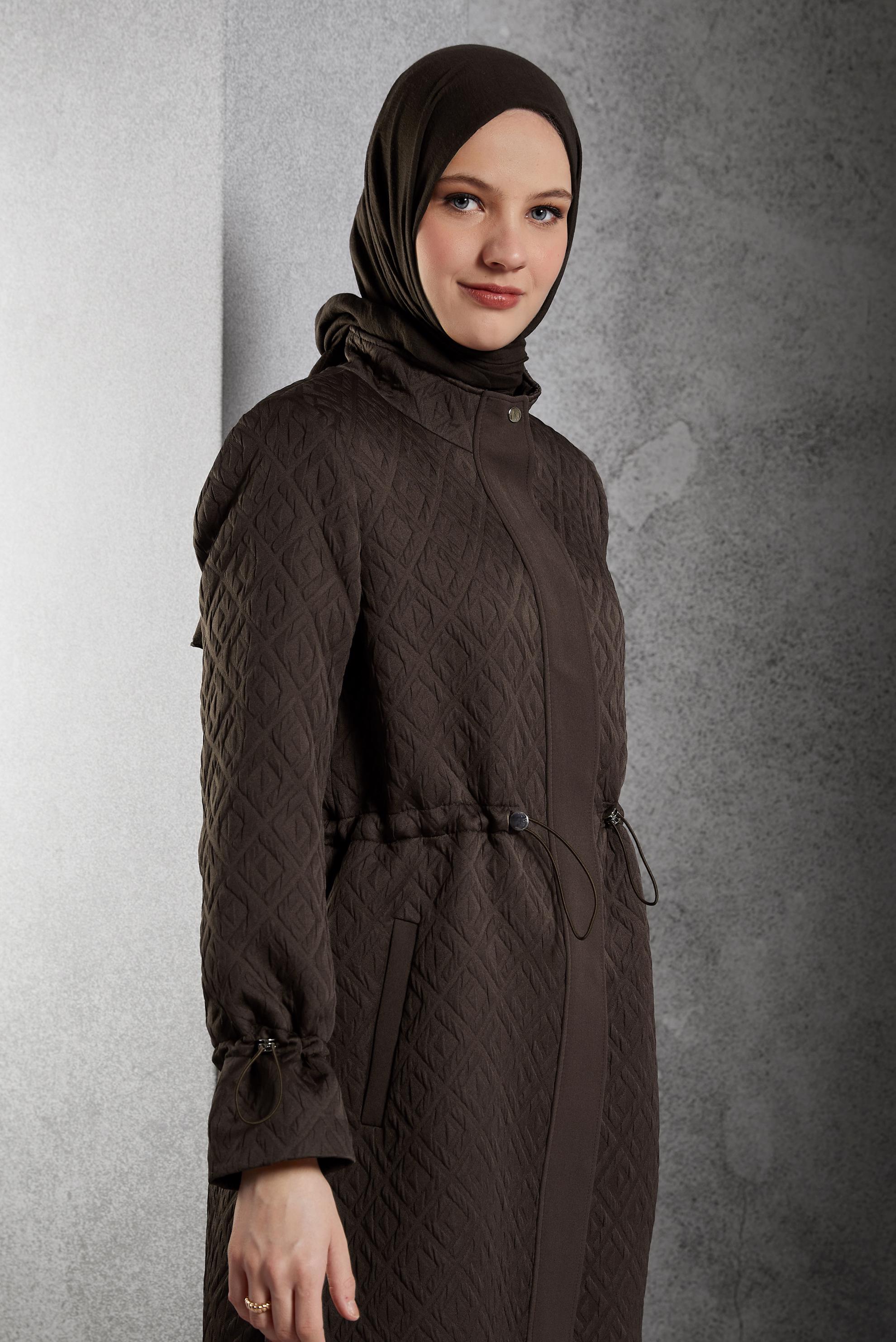 Vêtements hijab BRUN TRENCH-COAT MATELASSÉ 10929