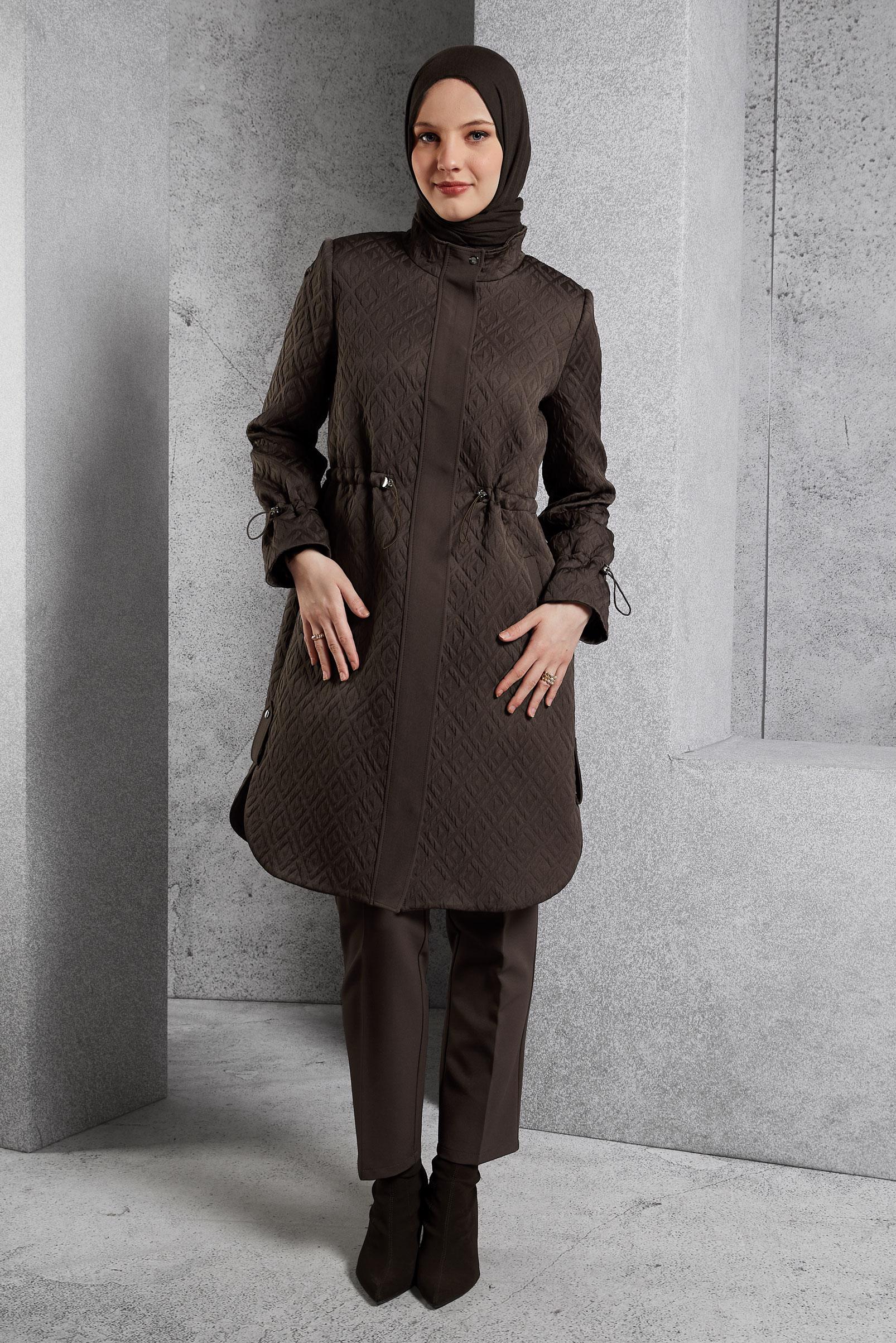 Vêtements hijab BRUN TRENCH-COAT MATELASSÉ 10929