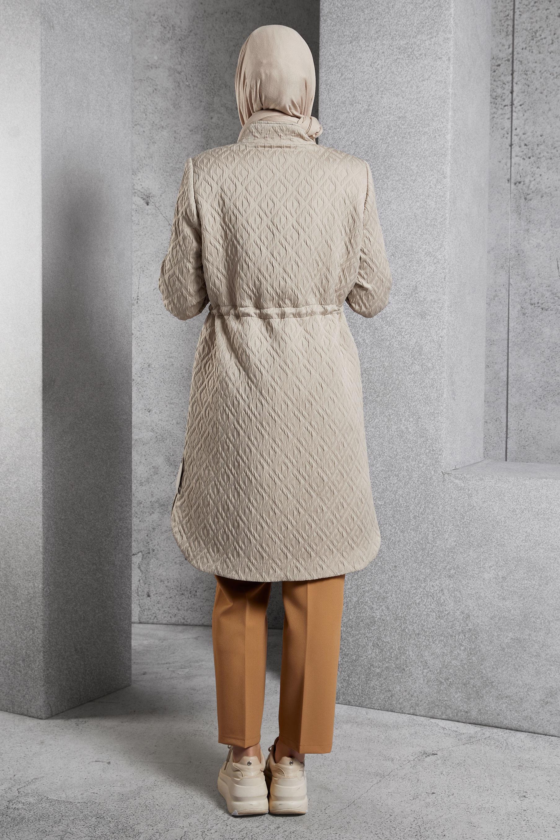 Vêtements hijab BEIGE TRENCH-COAT MATELASSÉ 10929