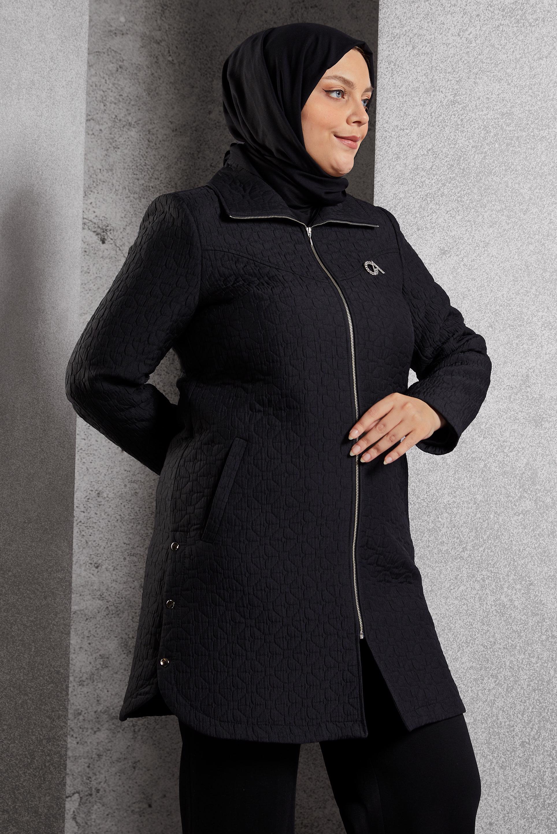 Vêtements hijab NOIR TRENCH-COAT MATELASSÉ 10930