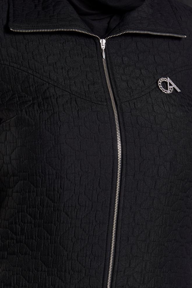 Vêtements hijab NOIR TRENCH-COAT MATELASSÉ 10930 - ALVİNA