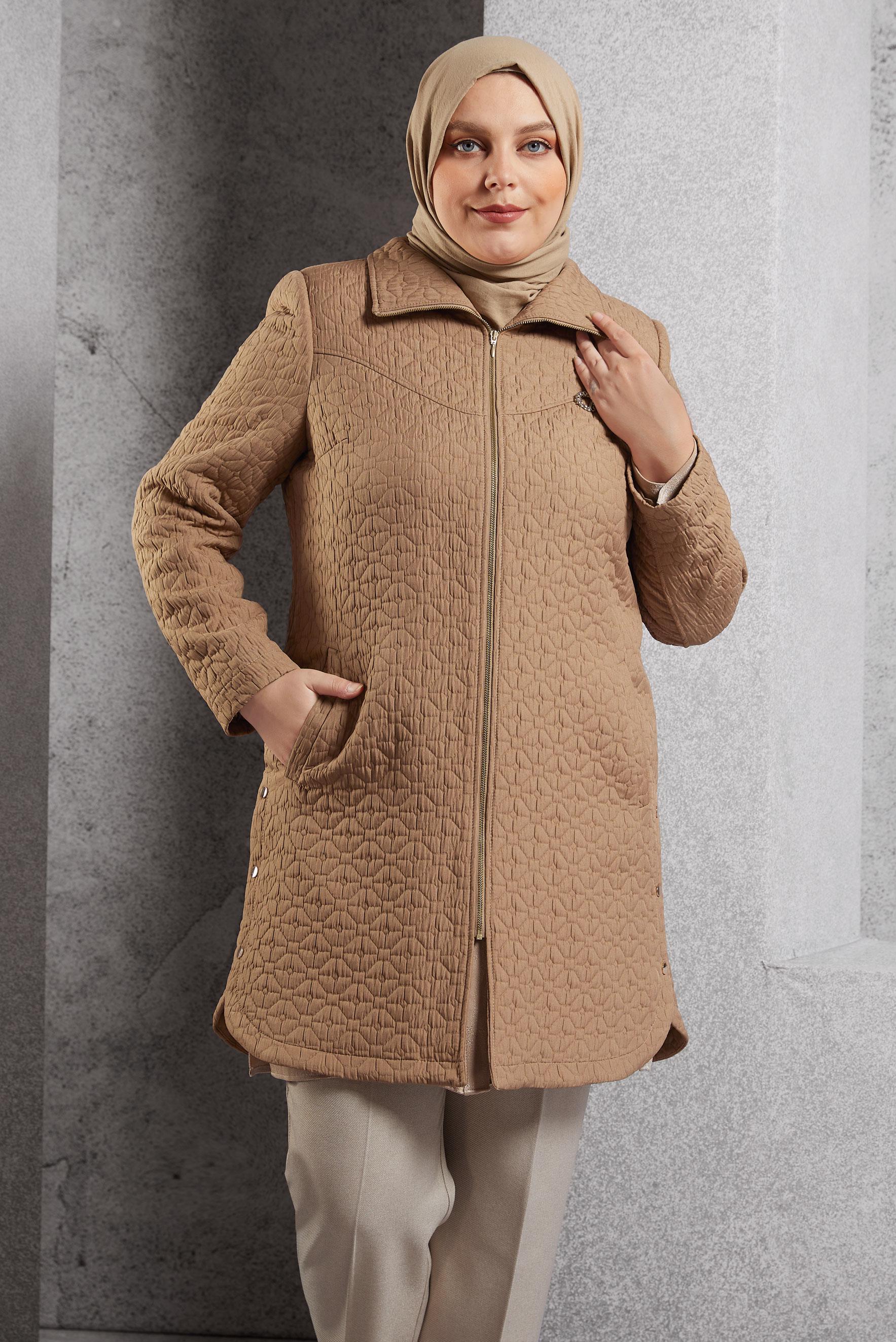 Vêtements hijab BRUN TRENCH-COAT MATELASSÉ 10930