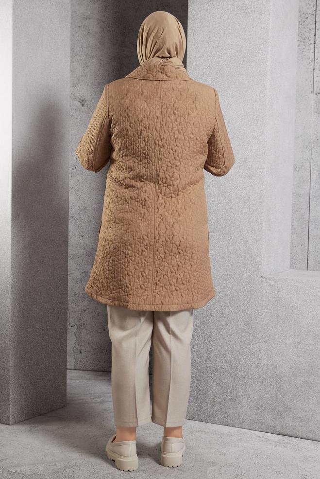 Vêtements hijab BRUN TRENCH-COAT MATELASSÉ 10930 - ALVİNA