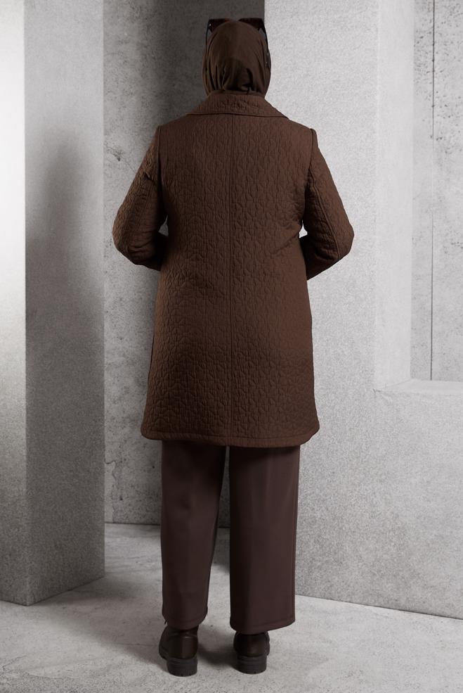 Vêtements hijab BRUN TRENCH-COAT MATELASSÉ 10930 - ALVİNA