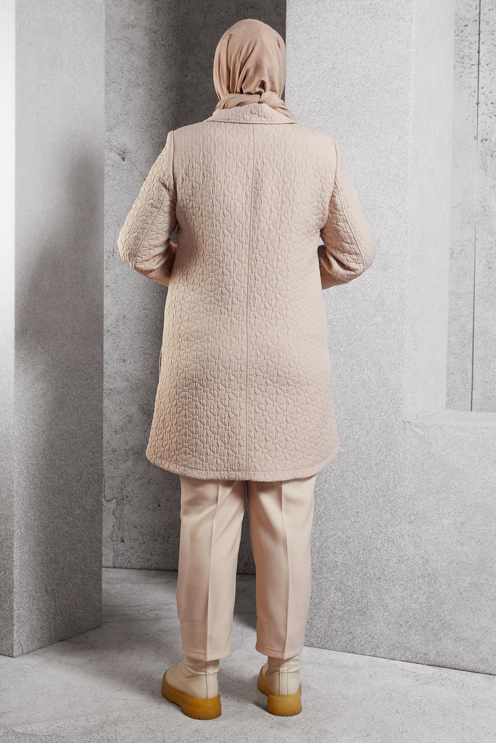 Vêtements hijab BEIGE TRENCH-COAT MATELASSÉ 10930