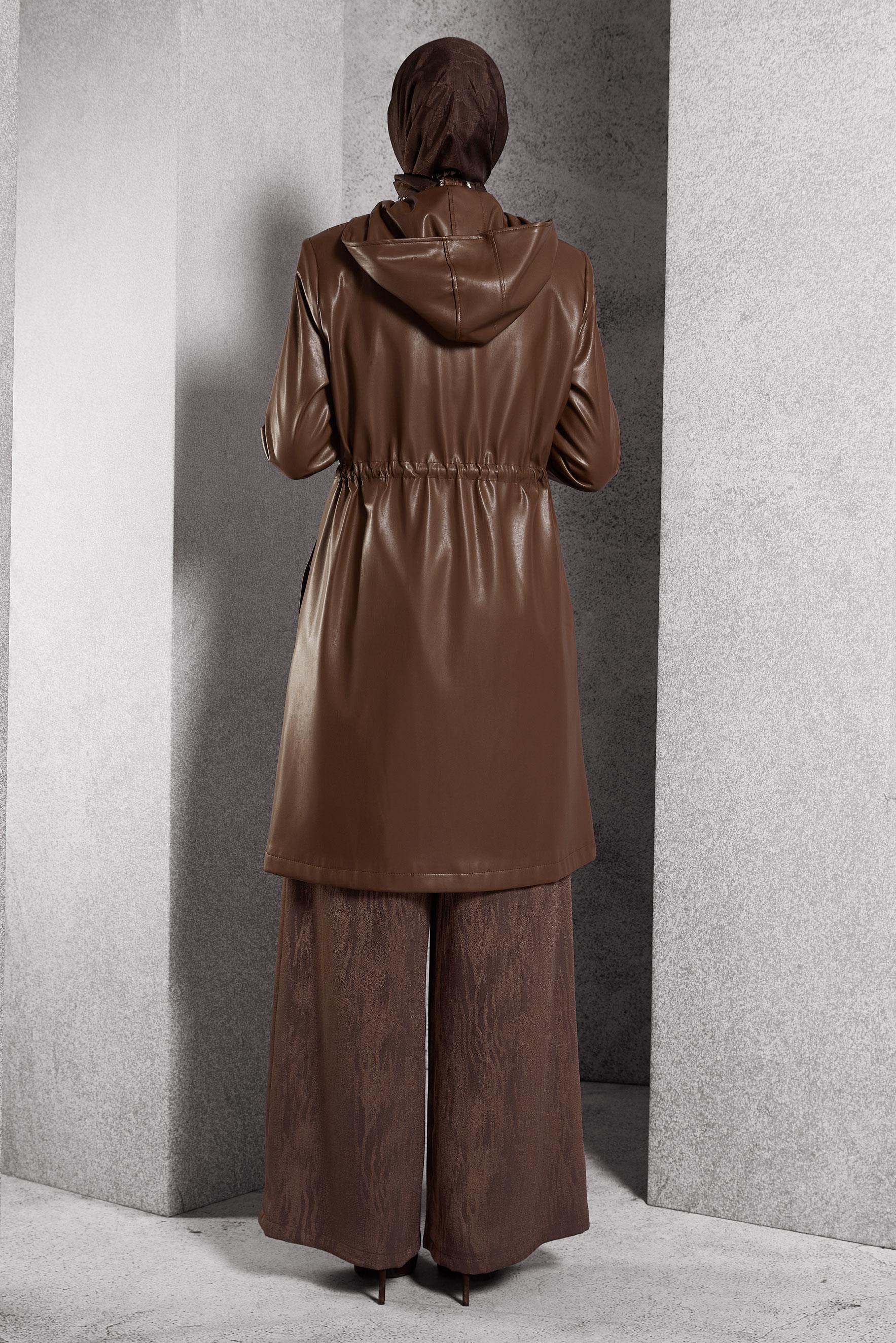 Vêtements hijab BRUN TRENCH-COAT EN SIMILI CUIR 10931