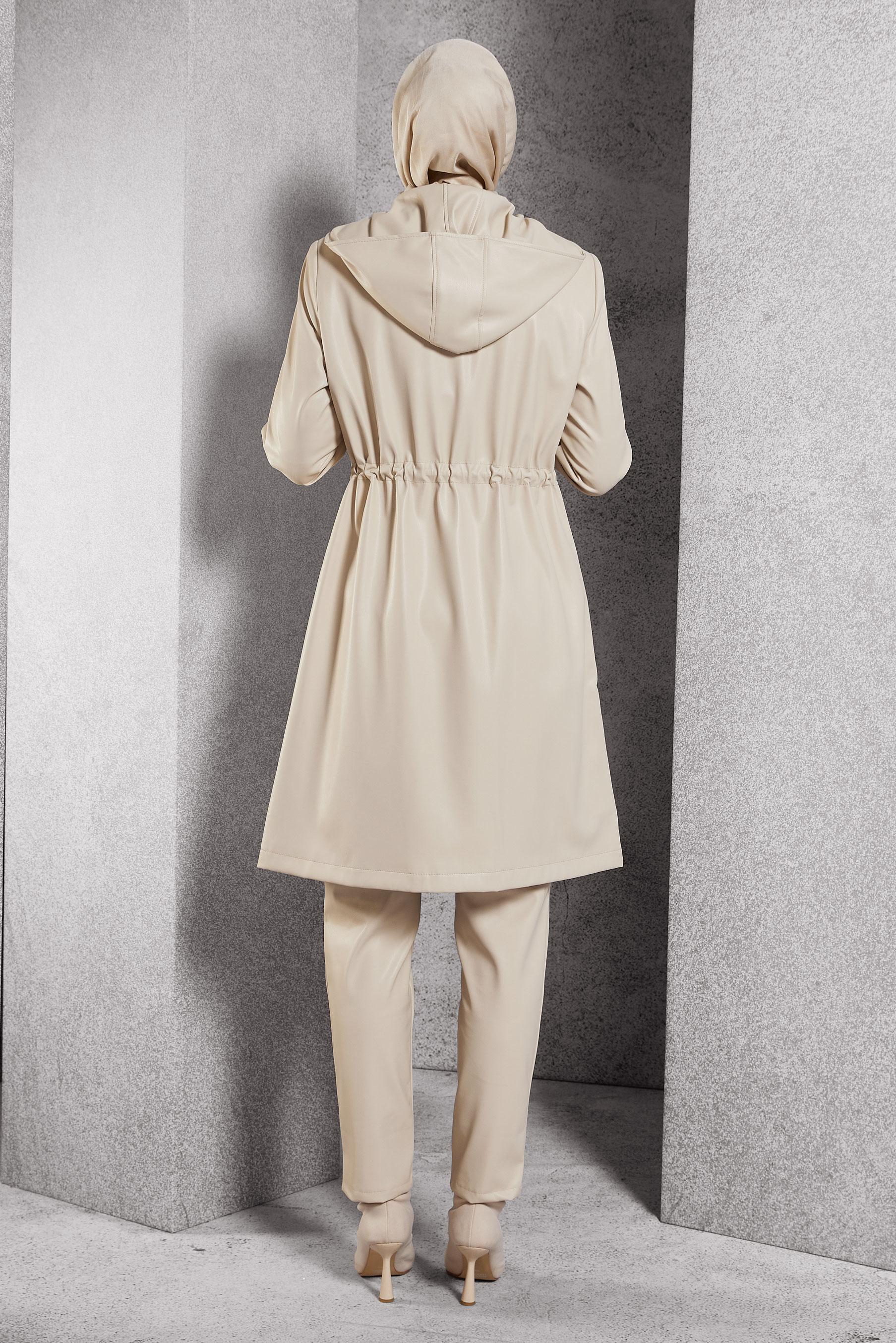 Vêtements hijab BEIGE TRENCH-COAT EN SIMILI CUIR 10931
