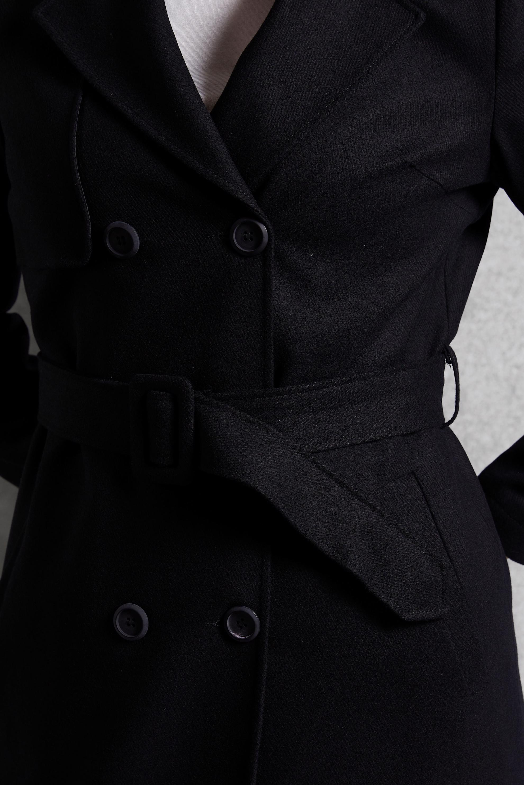 Vêtements hijab NOIR TRENCH-COAT CEINTURÉ 10932