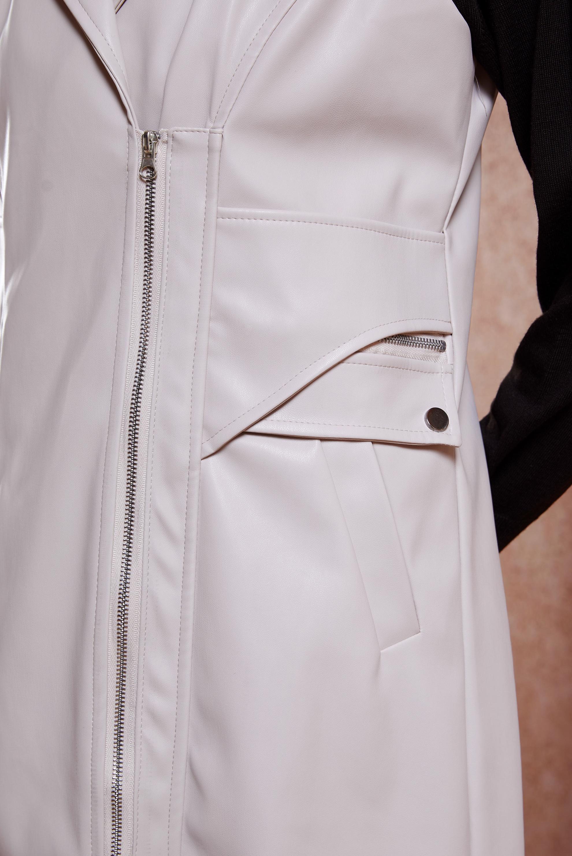 Vêtements hijab BEIGE GILET EN SIMILI CUIR À CAPUCHE 10911