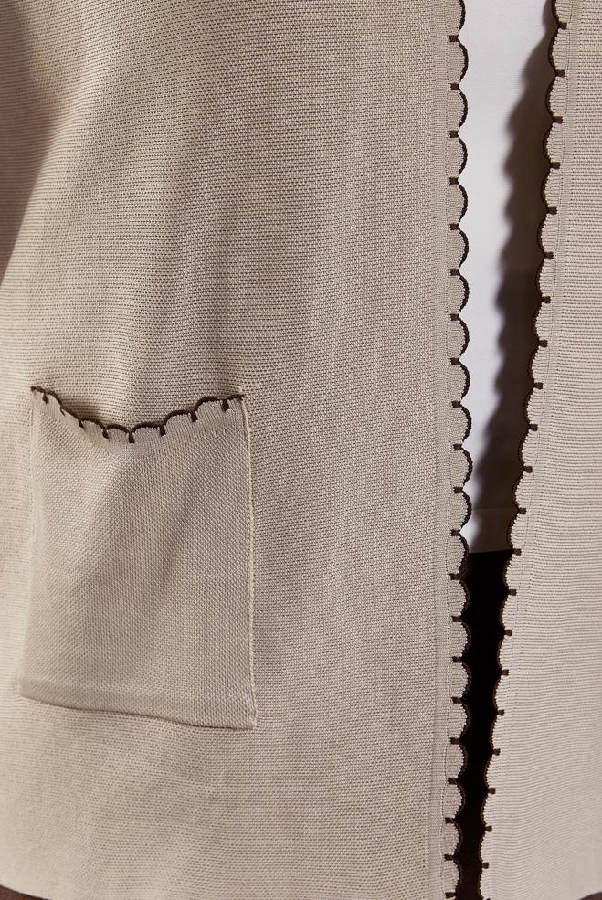 Vêtements hijab BEIGE GILET EN TRICOT 20628 - ALVİNA