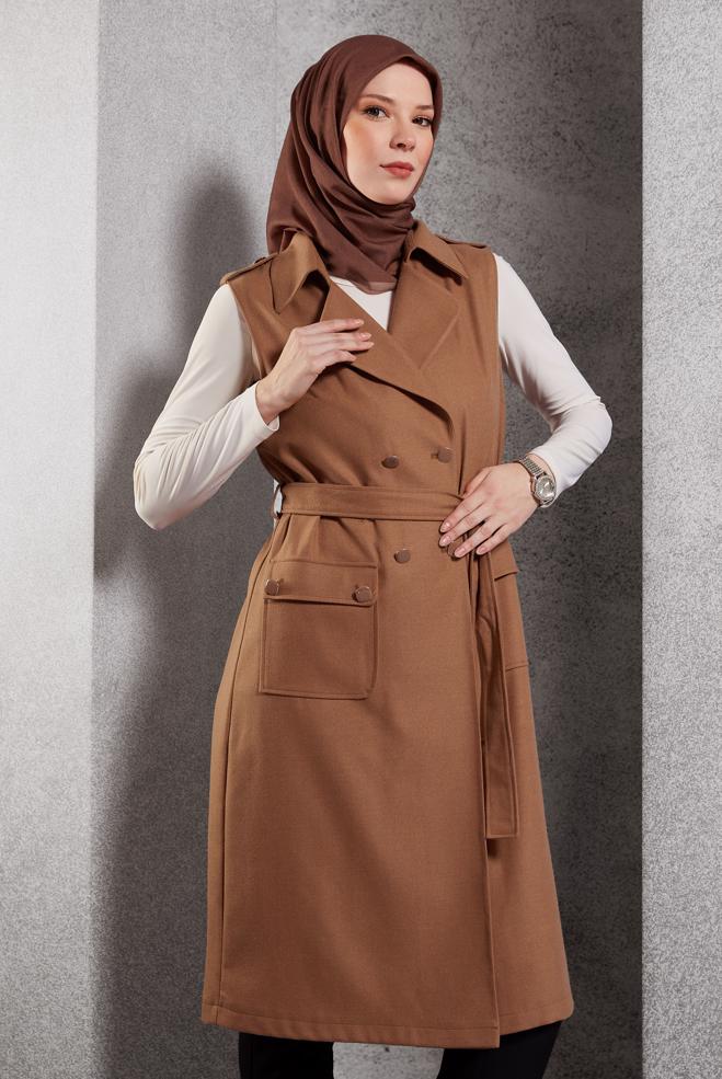 Vêtements hijab TABA GILET CEINTURÉ 45187 - ALVİNA