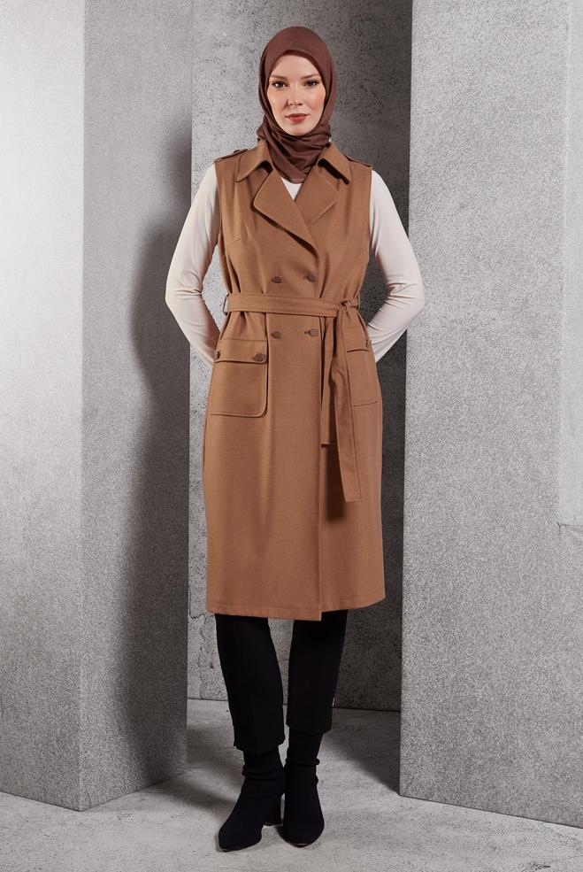Vêtements hijab TABA GILET CEINTURÉ 45187 - ALVİNA