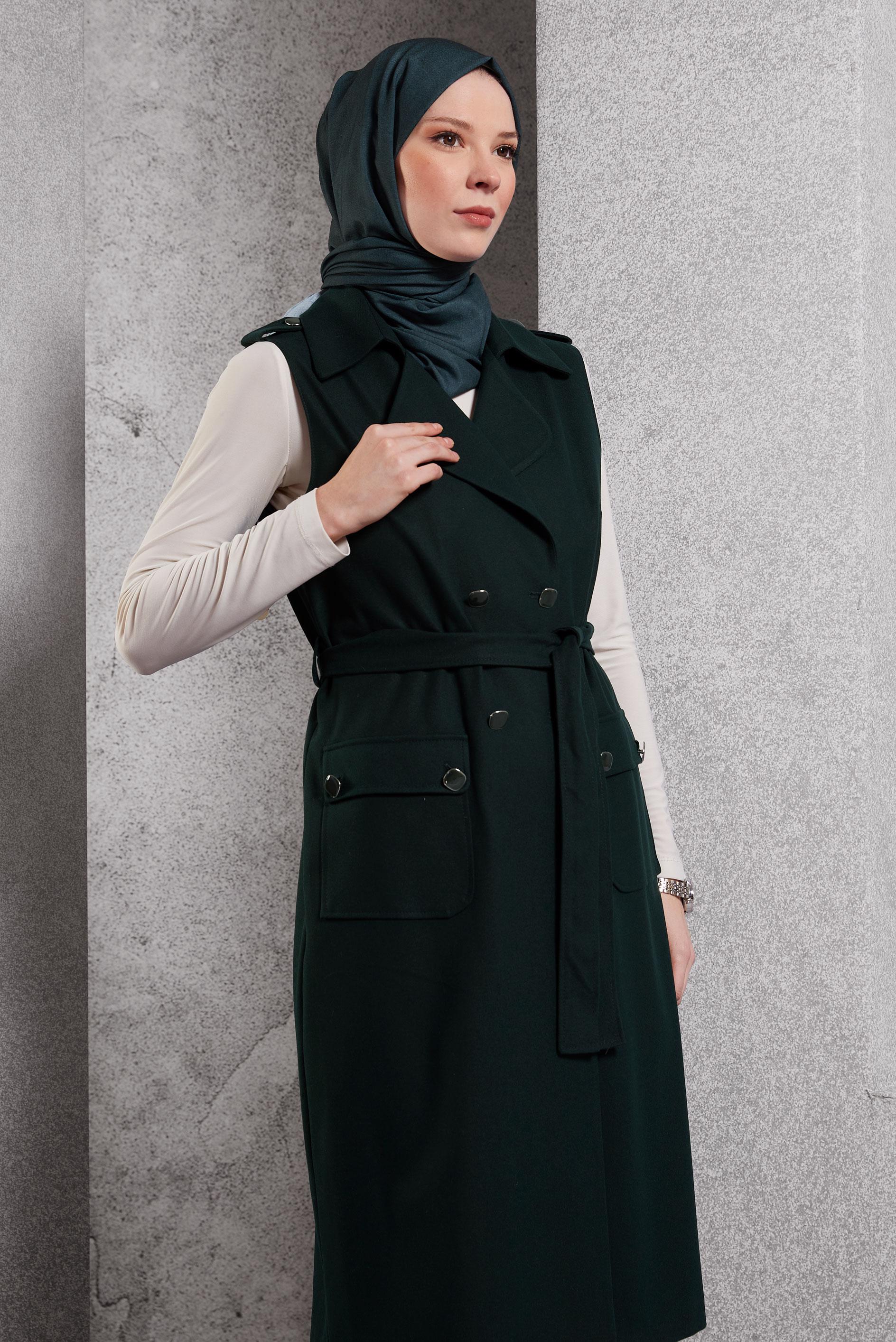 Vêtements hijab VERT GILET CEINTURÉ 45187