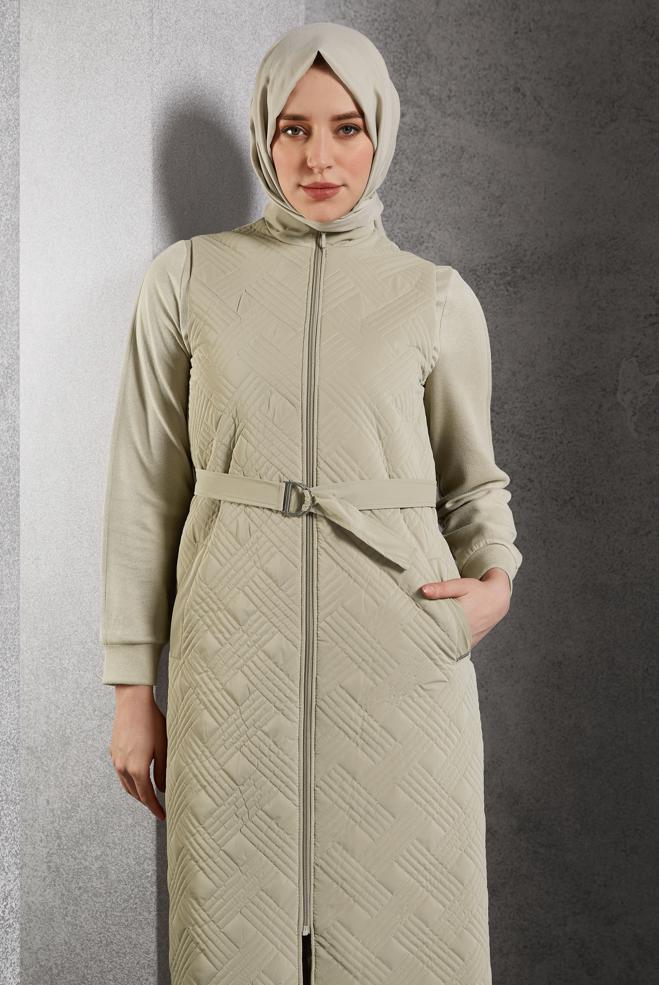Vêtements hijab  GILET CEINTURÉ 45218 - ALVİNA