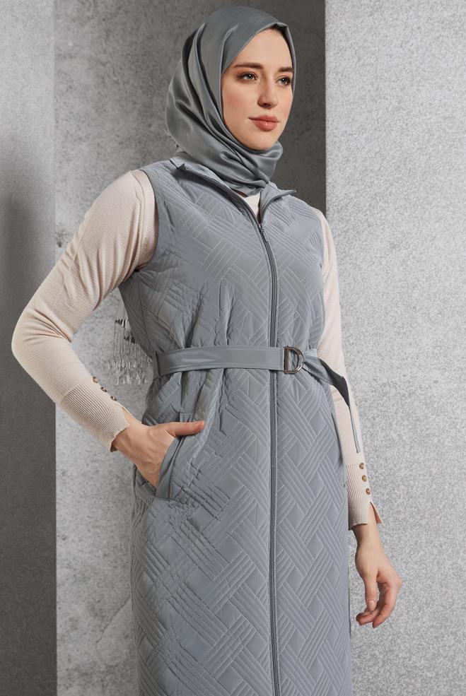 Tesettür giyim  KEMERLİ YELEK 45218 - ALVİNA