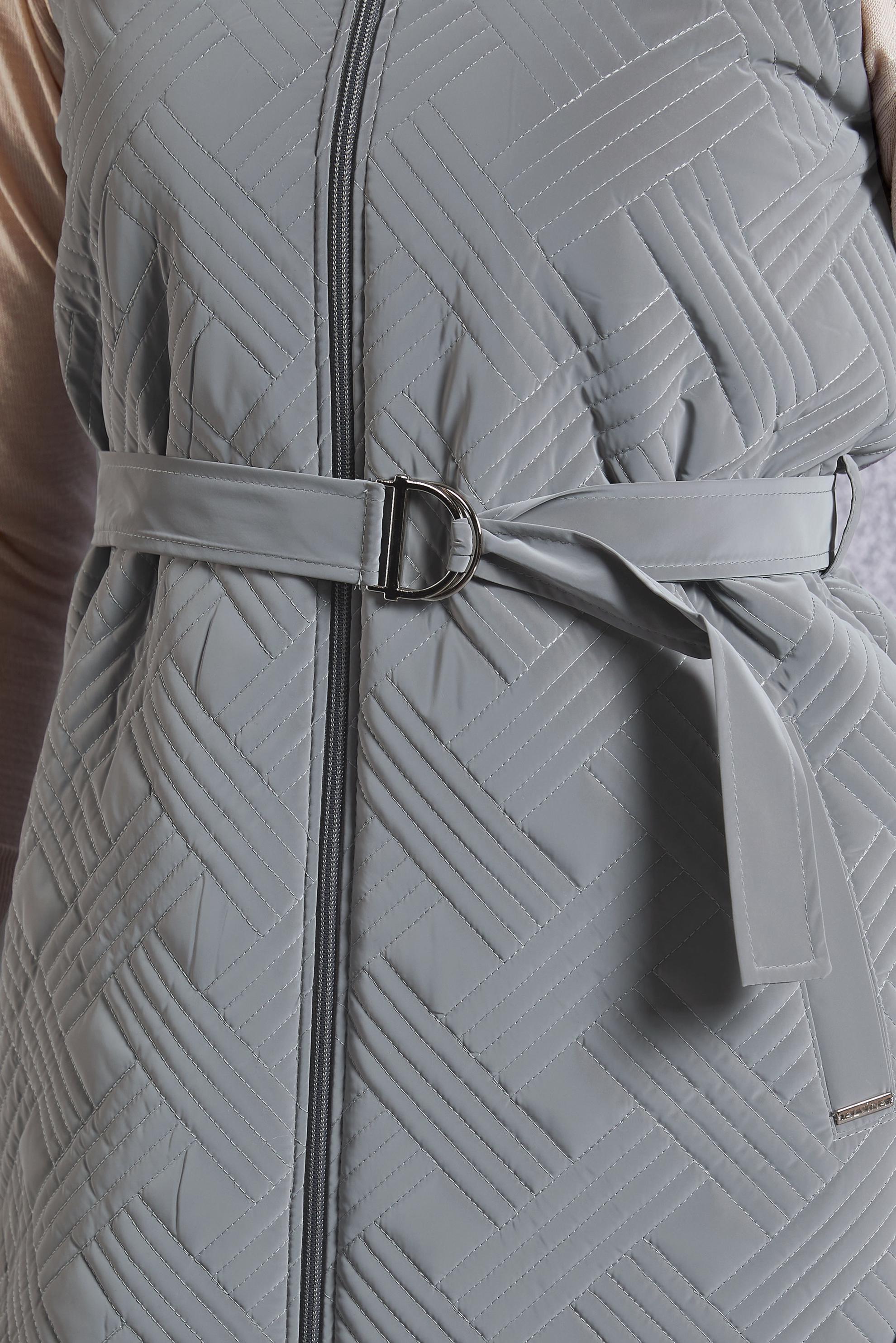 Tesettür giyim GRİ KEMERLİ YELEK 45218