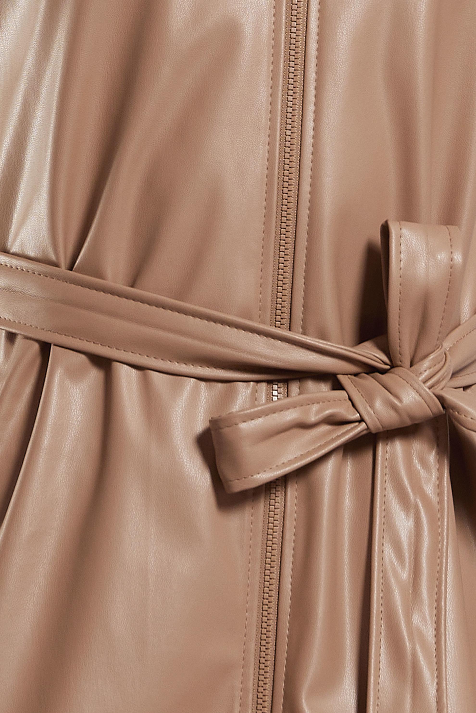 Hijab clothing BROWN BELTED FAUX LEATHER VEST 45239