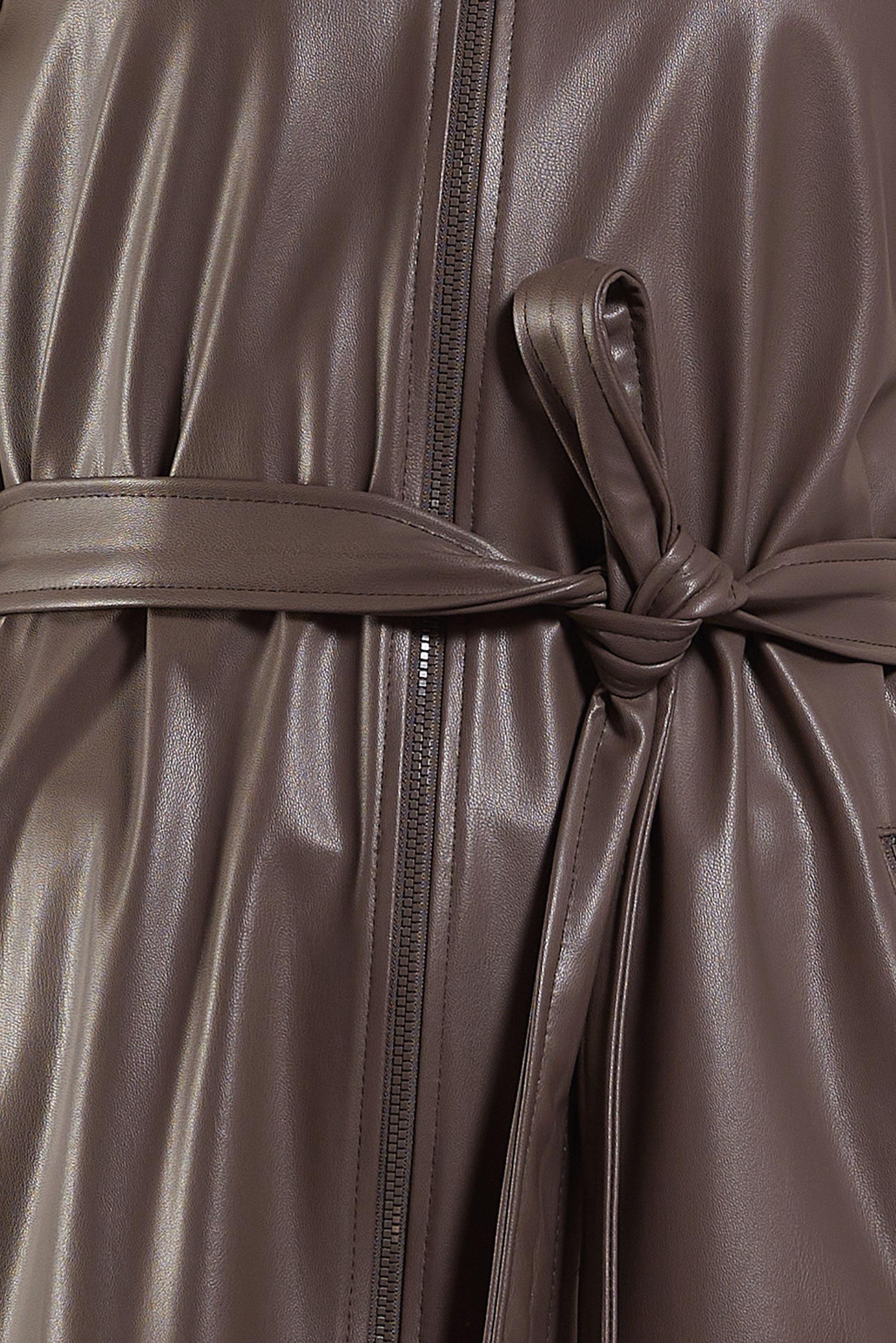 Vêtements hijab VISON GILET EN SIMILI CUIR AVEC CEINTURE 45239