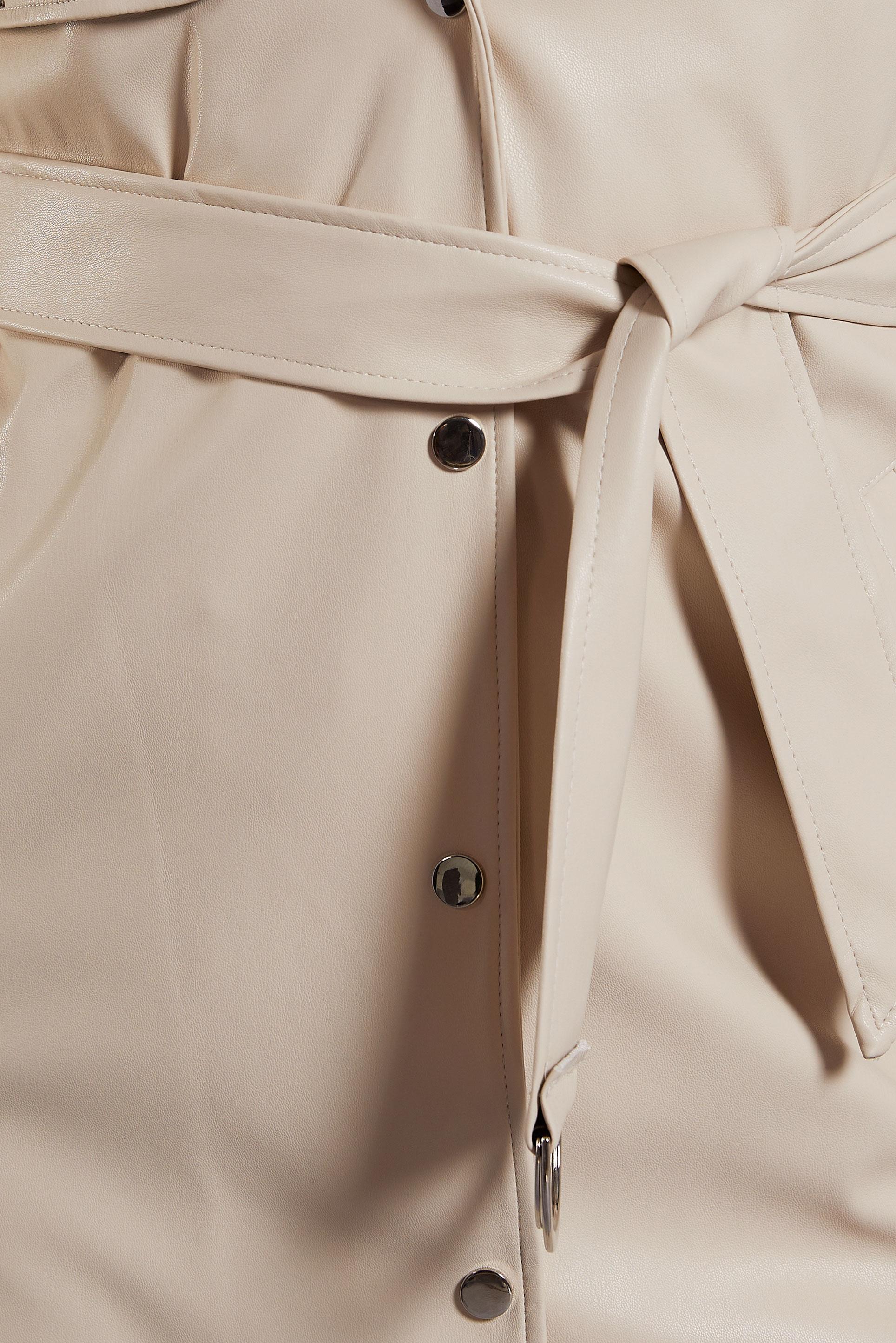 Vêtements hijab BEIGE GILET EN SIMILI CUIR AVEC CEINTURE 45241