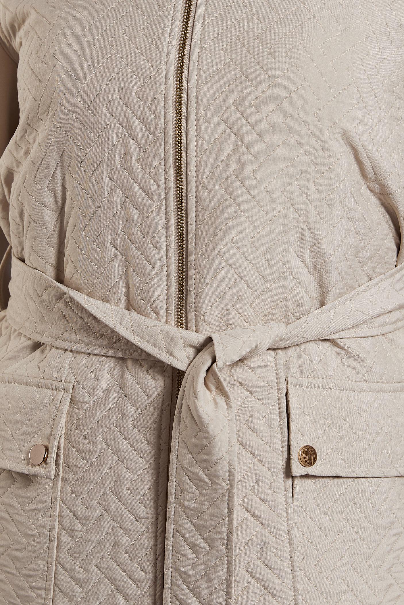 Tesettür giyim BEJ KEMERLİ KAPİTONE YELEK 45242 