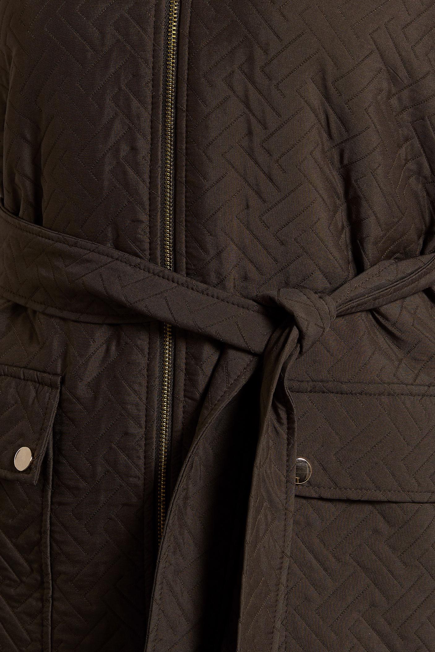 Tesettür giyim KAHVE KEMERLİ KAPİTONE YELEK 45242 