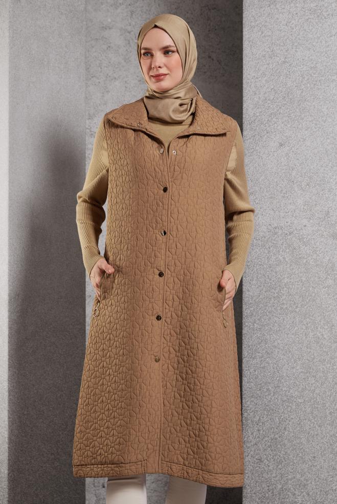 Vêtements hijab BRUN GILET MATELASSÉ 45243 - ALVİNA