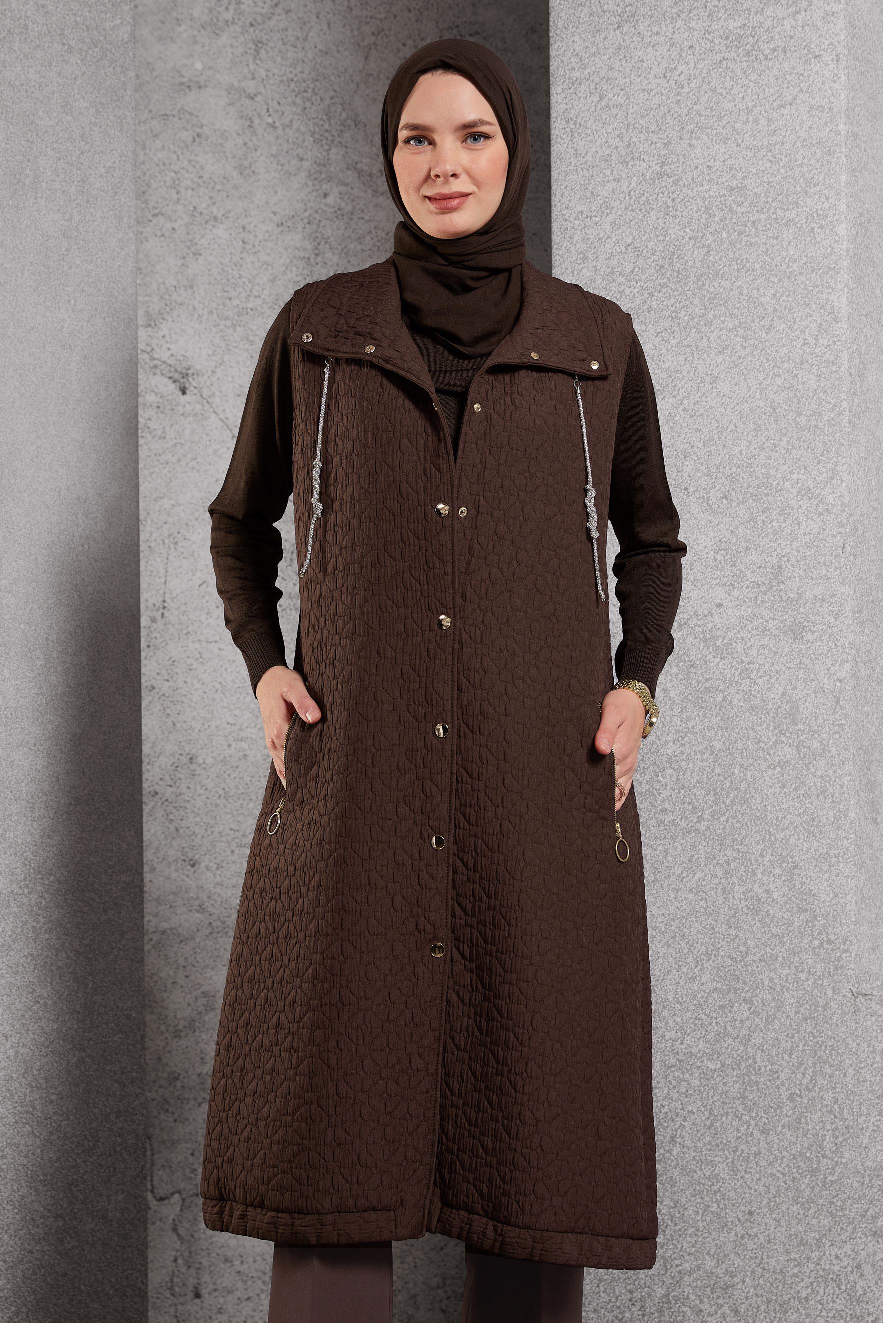 Vêtements hijab BRUN GILET MATELASSÉ 45243