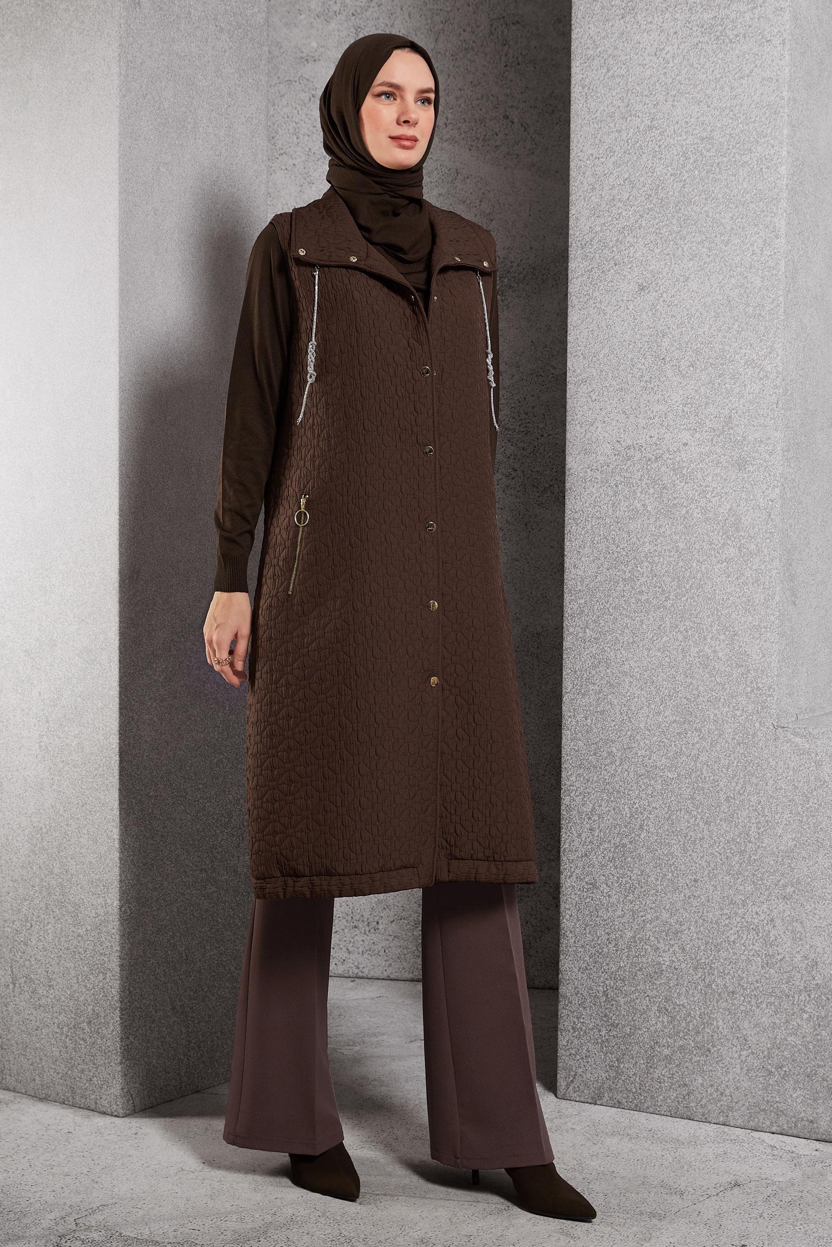 Vêtements hijab BRUN GILET MATELASSÉ 45243