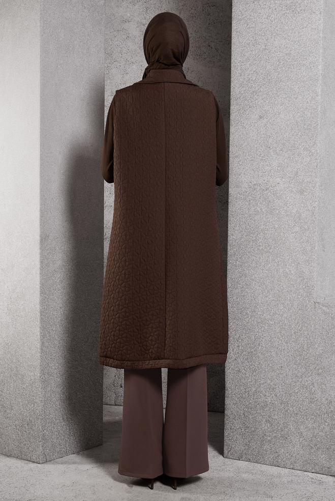 Vêtements hijab BRUN GILET MATELASSÉ 45243 - ALVİNA