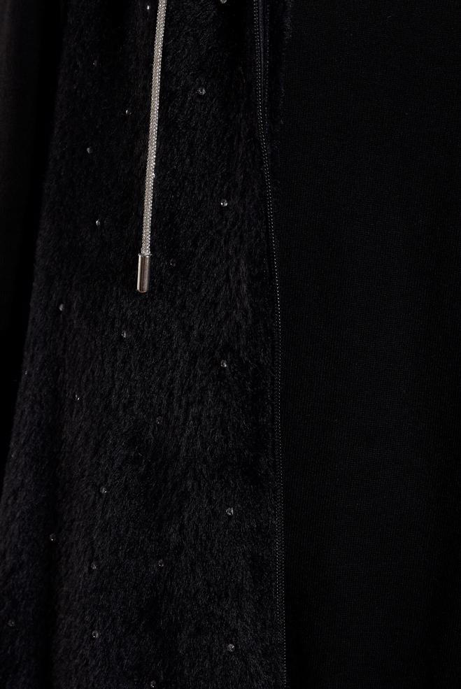 Vêtements hijab NOIR GILET AVEC DÉTAIL DE GEMMES 45267 - ALVİNA