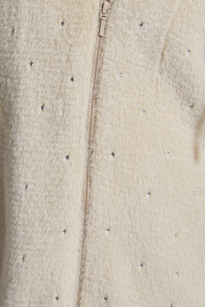 Vêtements hijab BEIGE GILET AVEC DÉTAIL DE GEMMES 45267 - ALVİNA