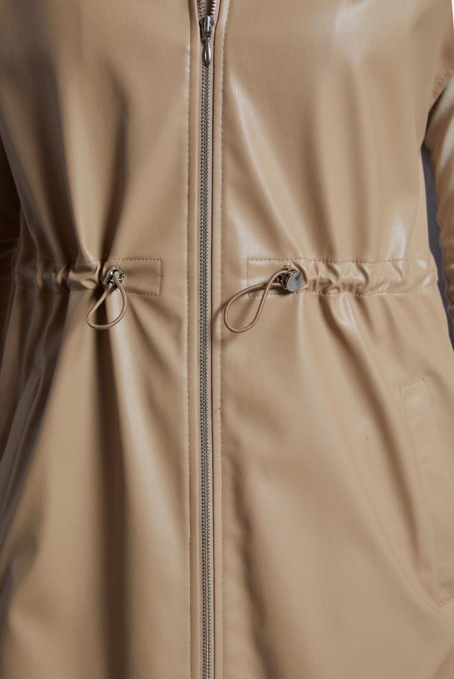 Vêtements hijab BEIGE GILET EN SIMILI CUIR 45289 - ALVİNA