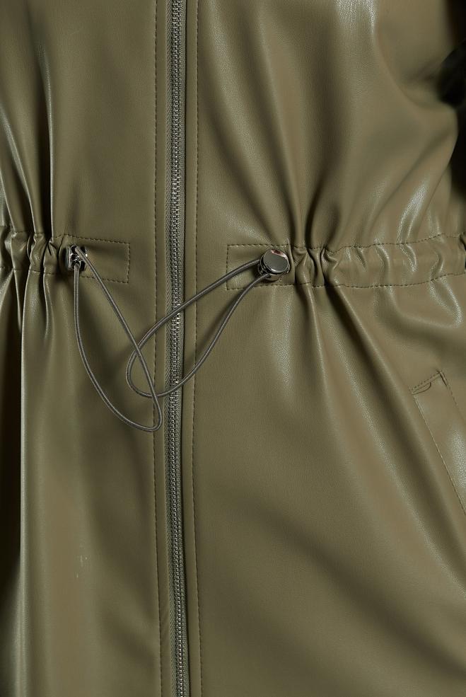 Vêtements hijab KAKI GILET EN SIMILI CUIR 45289 - ALVİNA