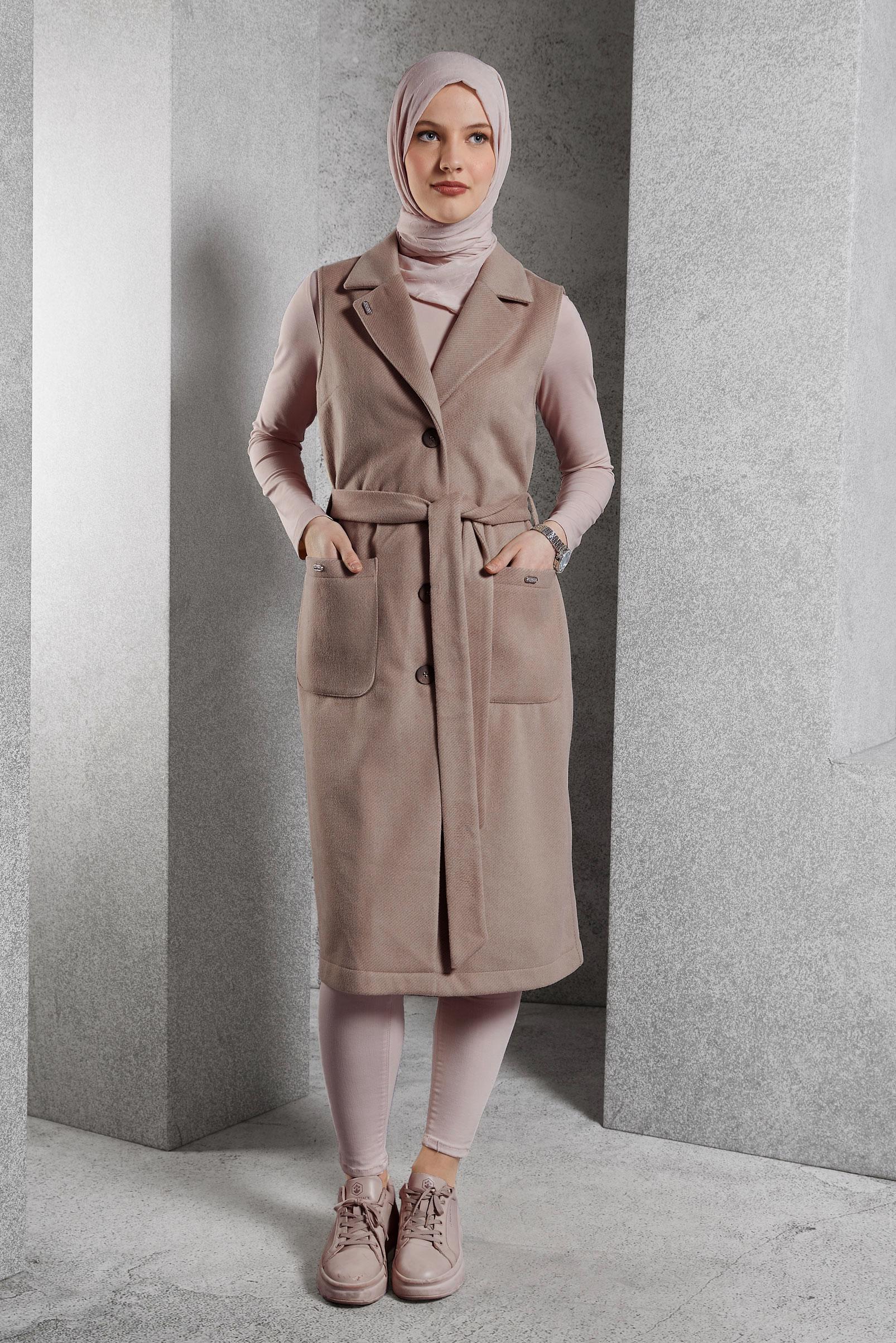 Tesettür giyim KUM 45303 8548 YELEK 40-46 TEK 38