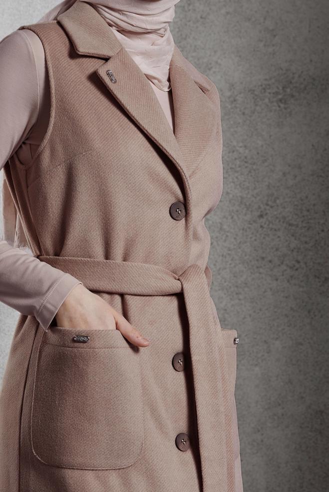 Tesettür giyim KUM 45303 8548 YELEK 40-46 TEK 38 - ALVİNA