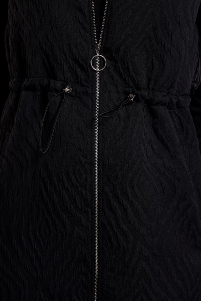 Vêtements hijab NOIR GILET À TAILLE FUMÉE 45304 - ALVİNA