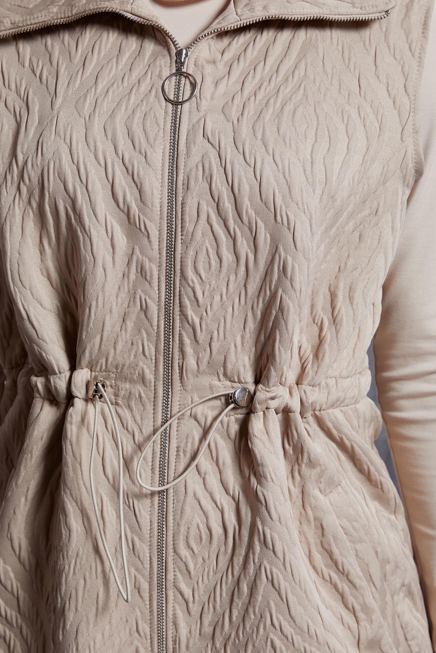 Vêtements hijab BEIGE GILET À TAILLE FUMÉE 45304