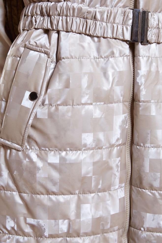 Vêtements hijab BEIGE GILET DOUDOUNE CEINTURÉ 90526 - ALVİNA